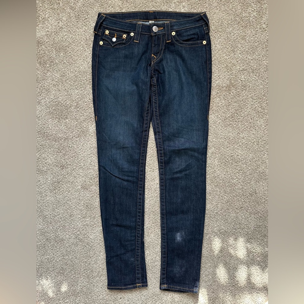 True Religion Women's Skinny Jeans with Flap Pockets